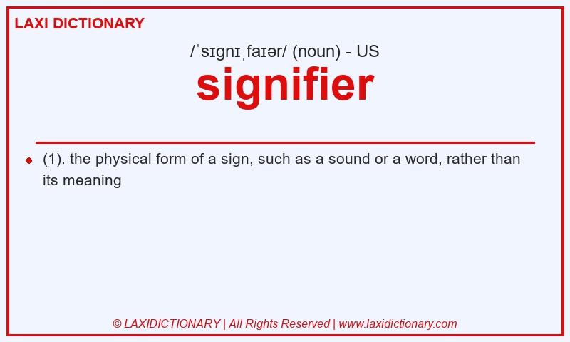Definition signifier in American English