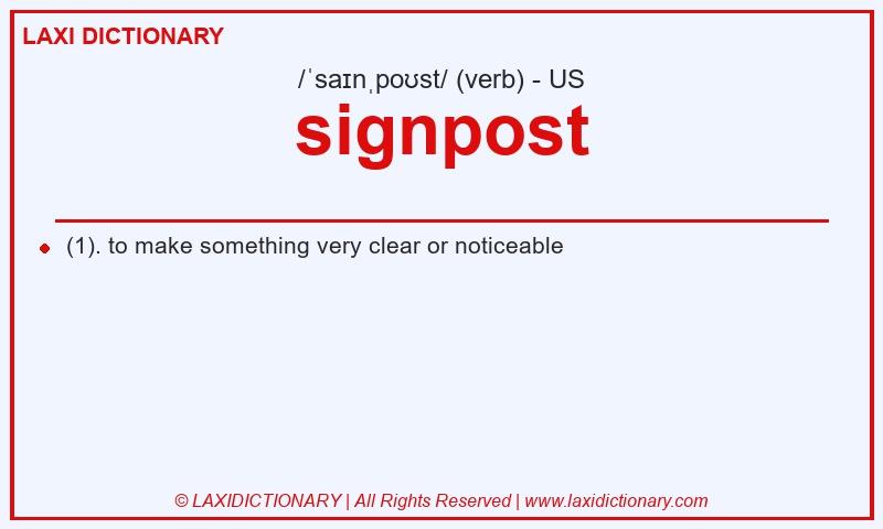 Definition signpost in American English