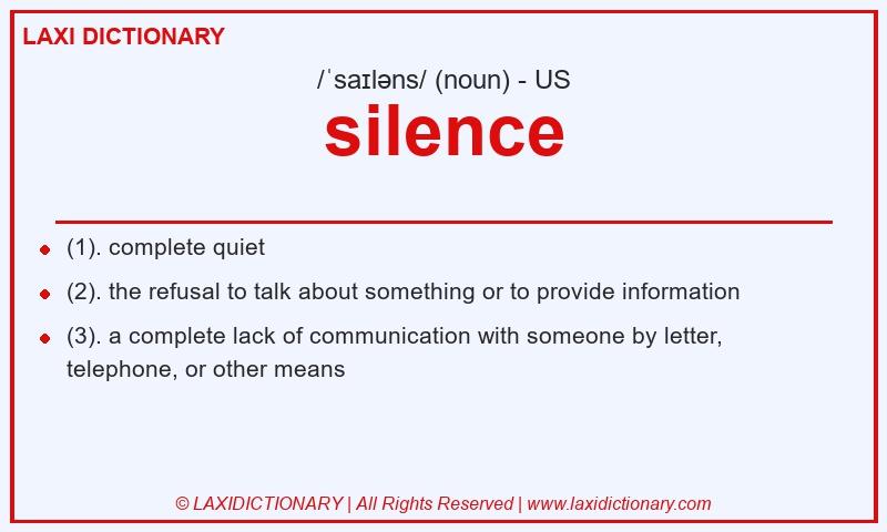Definition silence in American English