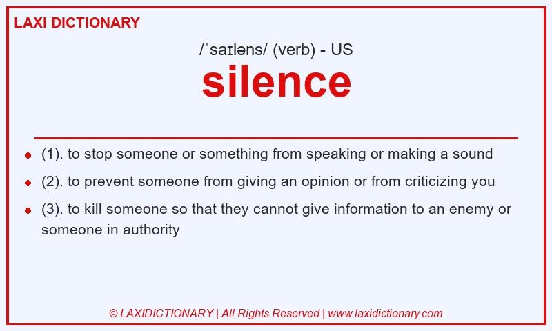 Definition silence in American English