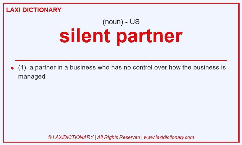 Definition silent partner in American English