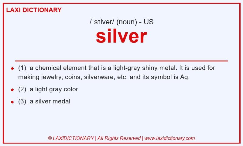 Definition silver in American English