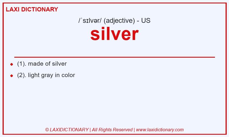 Definition silver in American English