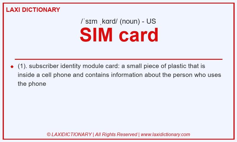 Definition SIM card in American English