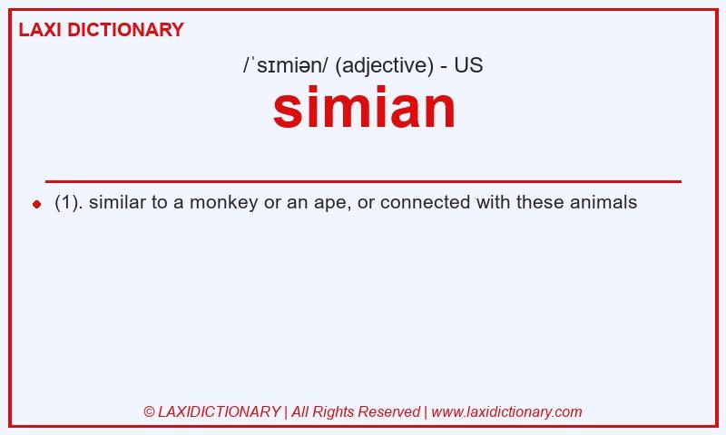 Definition simian in American English