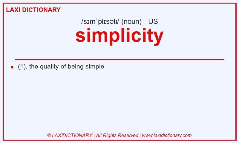 Definition simplicity in American English