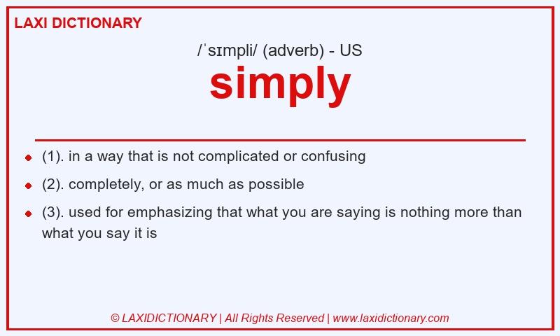 Definition simply in American English