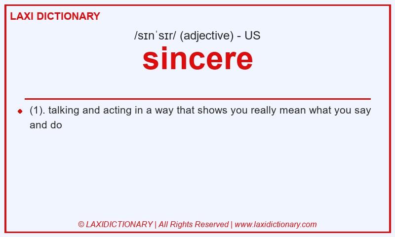Definition sincere in American English