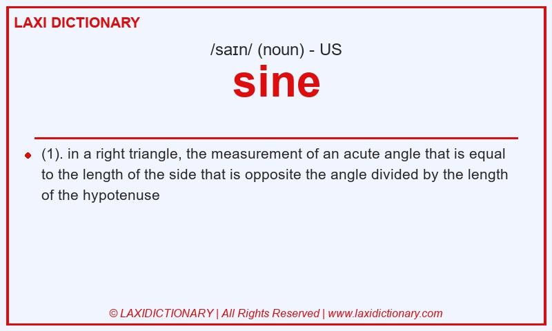 Definition sine in American English