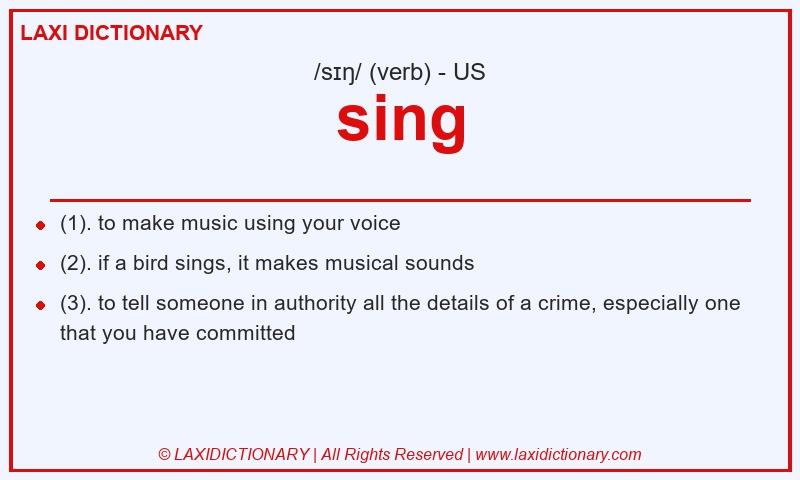 Definition sing in American English