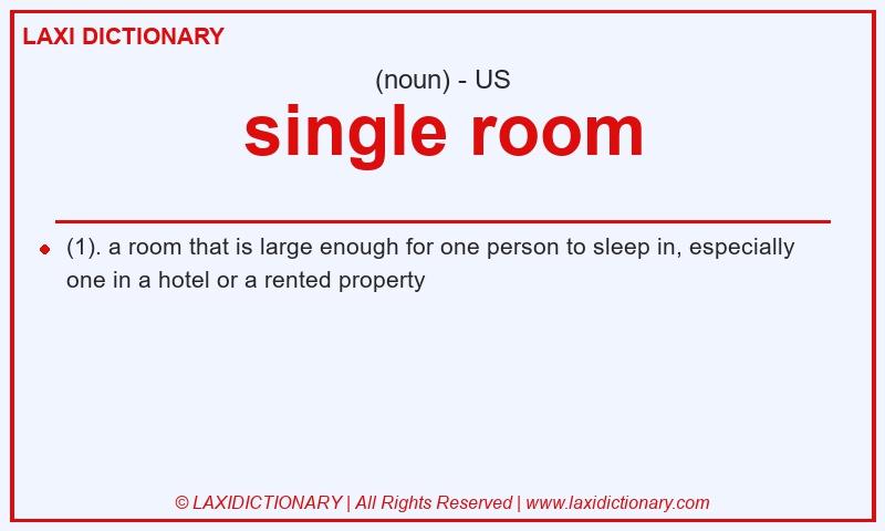Definition single room in American English