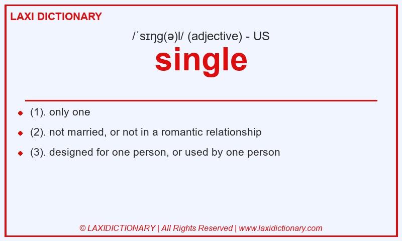 Definition single in American English