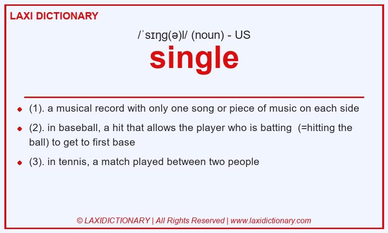 Definition single in American English