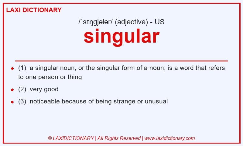 Definition singular in American English