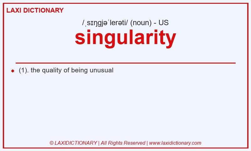 Definition singularity in American English