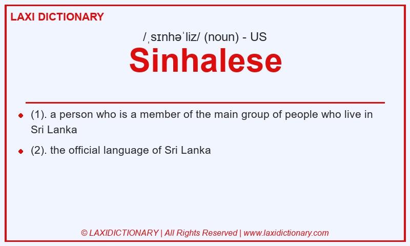 Definition Sinhalese in American English