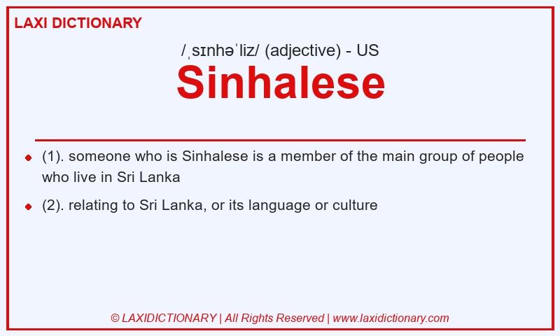 Definition Sinhalese in American English