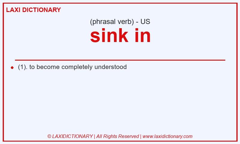 Definition sink in in American English
