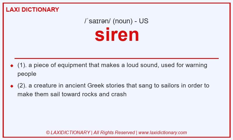 Definition siren in American English