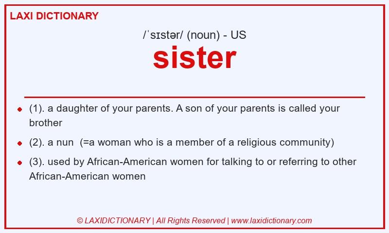Definition sister in American English