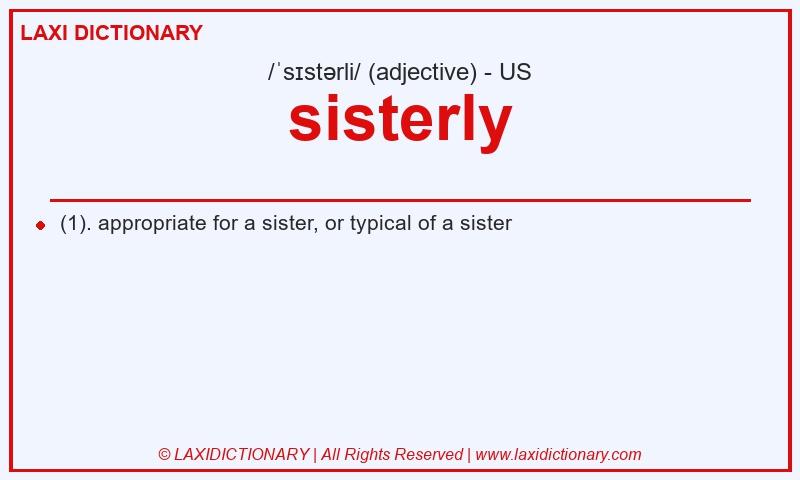 Definition sisterly in American English