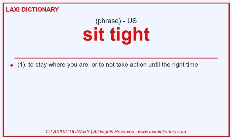 Definition sit tight in American English