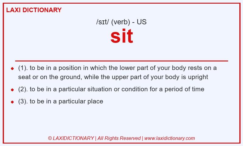 Definition sit in American English