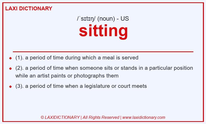 Definition sitting in American English