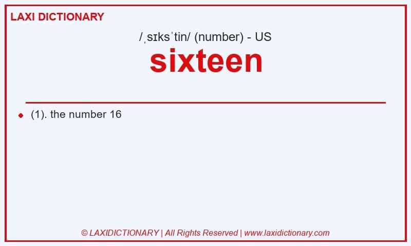 Definition sixteen in American English