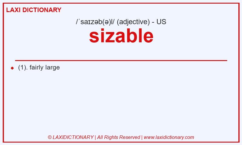 Definition sizable in American English