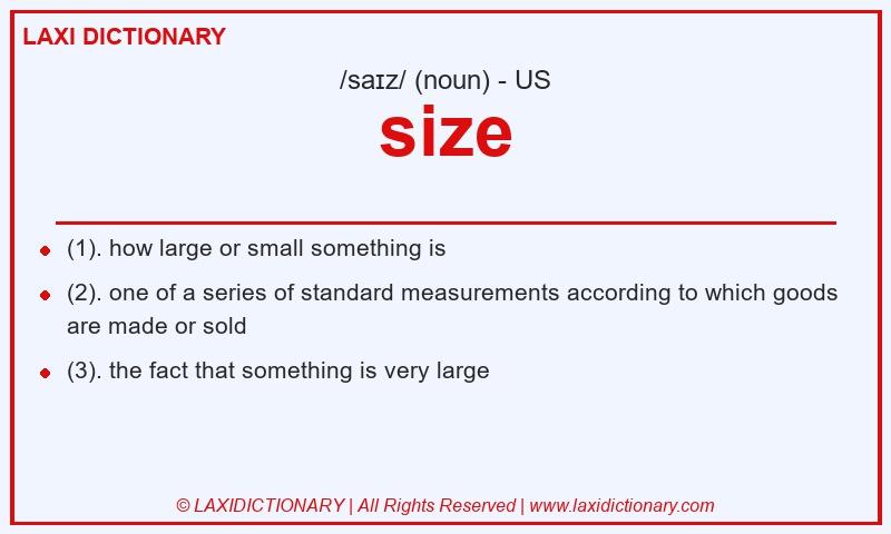 Definition size in American English