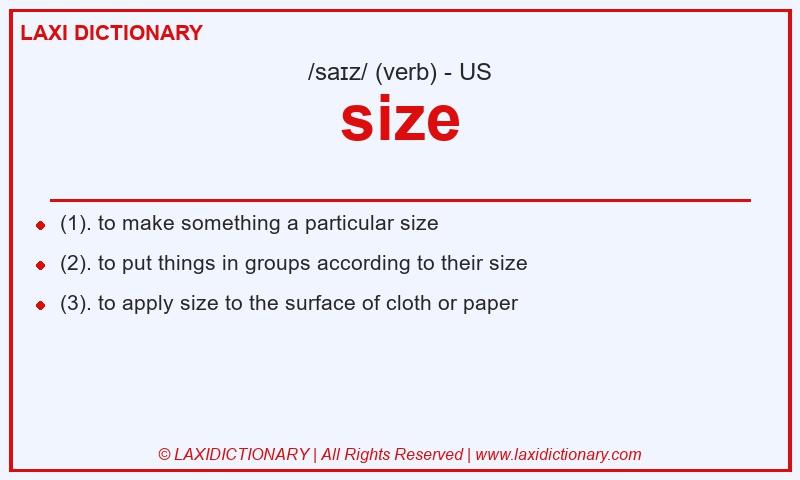Definition size in American English