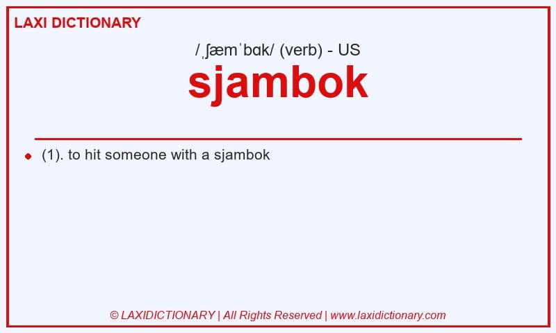 Definition sjambok in American English