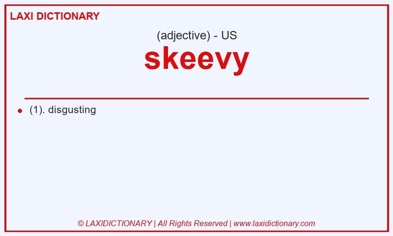 Definition skeevy in American English