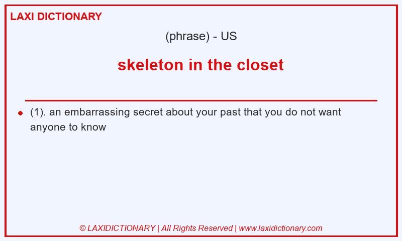 Definition skeleton in the closet in American English