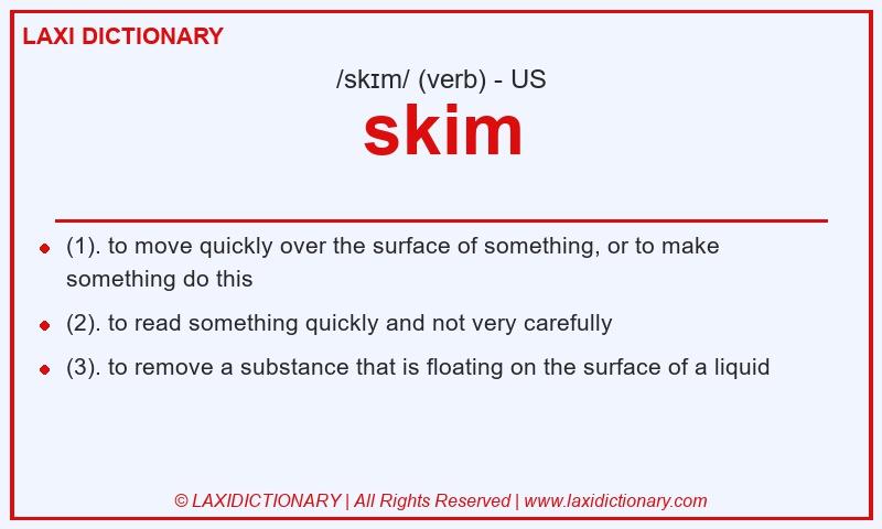 Definition skim in American English