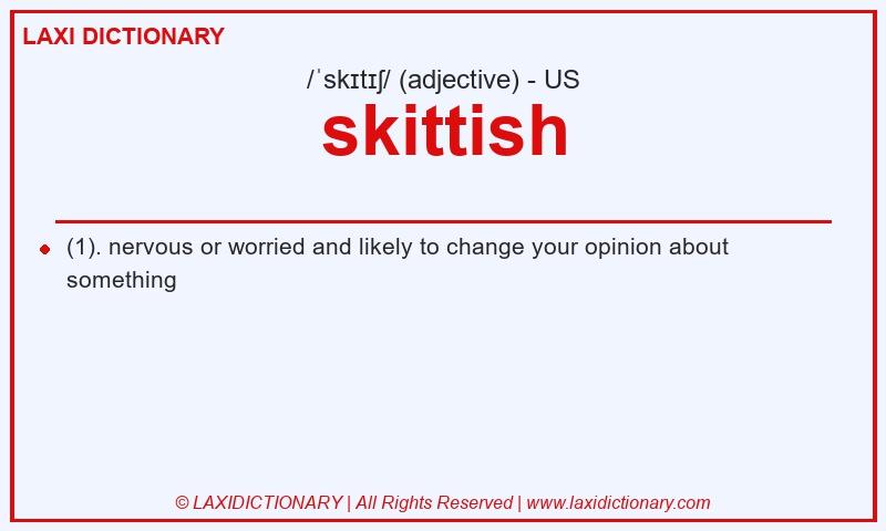 Definition skittish in American English