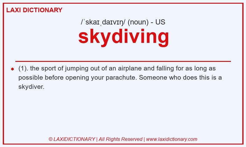 Definition skydiving in American English