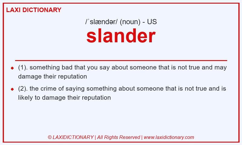 Definition slander in American English
