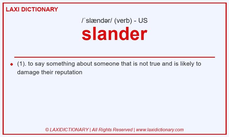 Definition slander in American English
