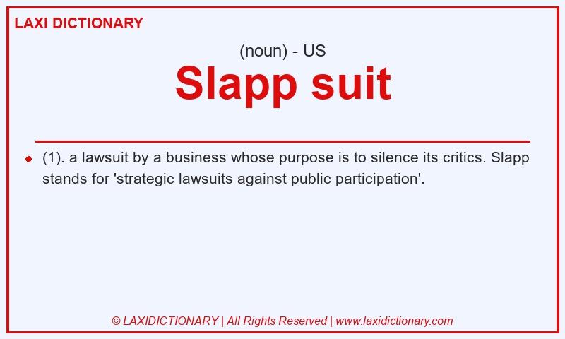 Definition Slapp suit in American English