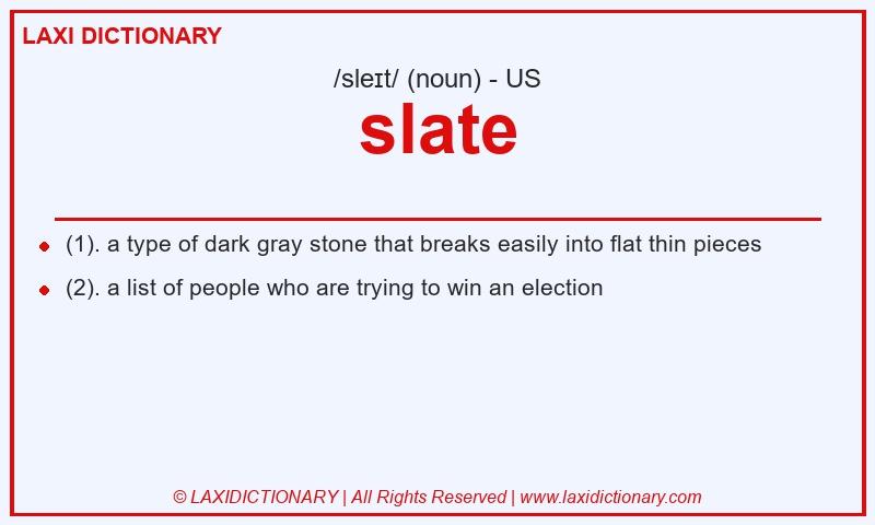 Definition slate in American English