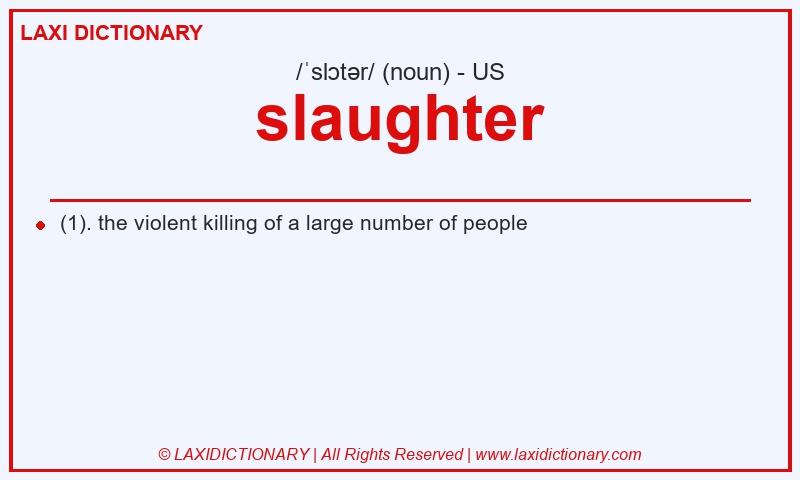 Definition slaughter in American English