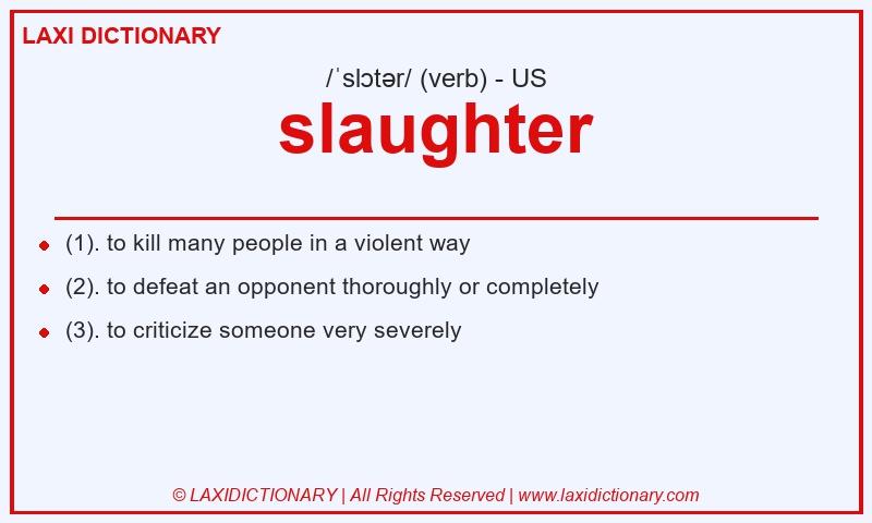 Definition slaughter in American English