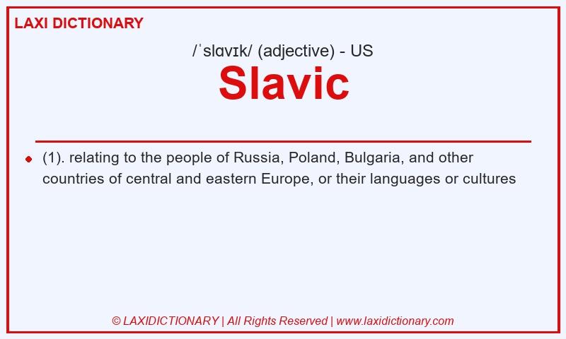 Definition Slavic in American English