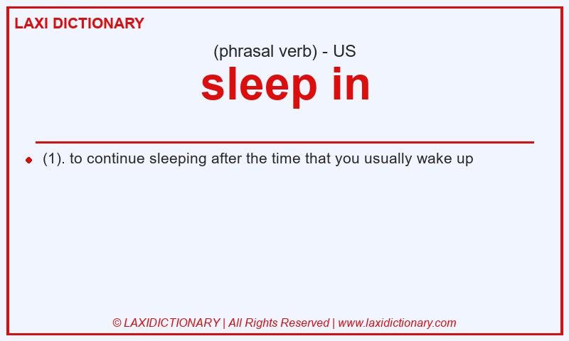 Definition sleep in in American English