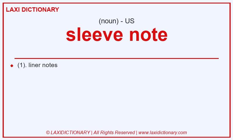 Definition sleeve note in American English
