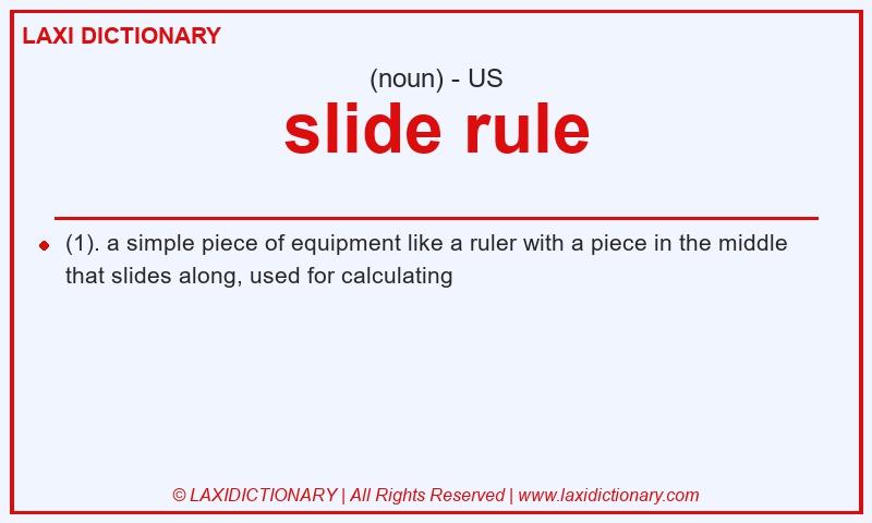 Definition slide rule in American English