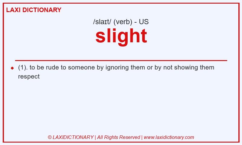 Definition slight in American English