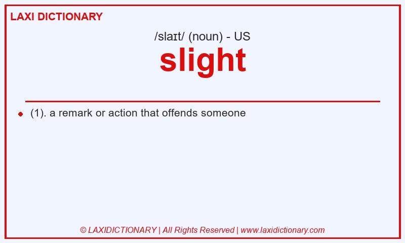 Definition slight in American English